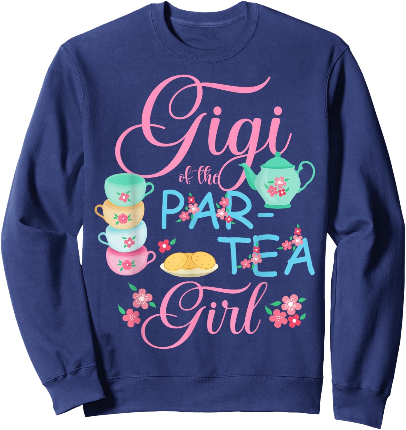 Gigi of The Par-Tea Girl Time to Par Tea Matching Family Sweatshirt - Sweatshirt | Navy