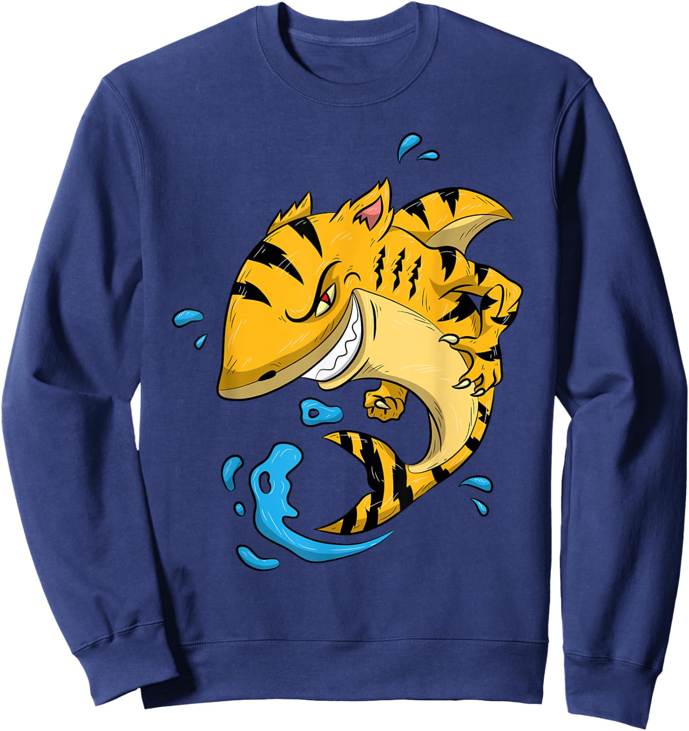 Tiger Shark Shirt Tigershark Boys Men Kids Predators Present Sweatshirt - Sweatshirt | Navy