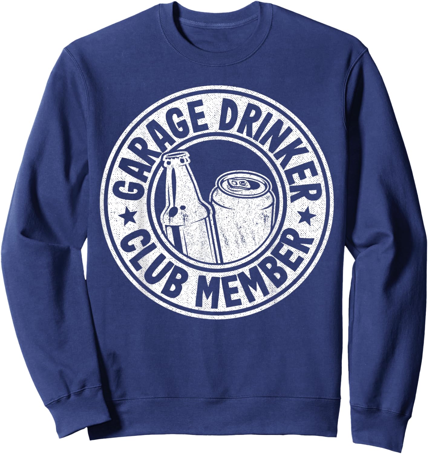 Beer Drinking American Flag Garage Drinker Club Member Sweatshirt - Sweatshirt | Navy