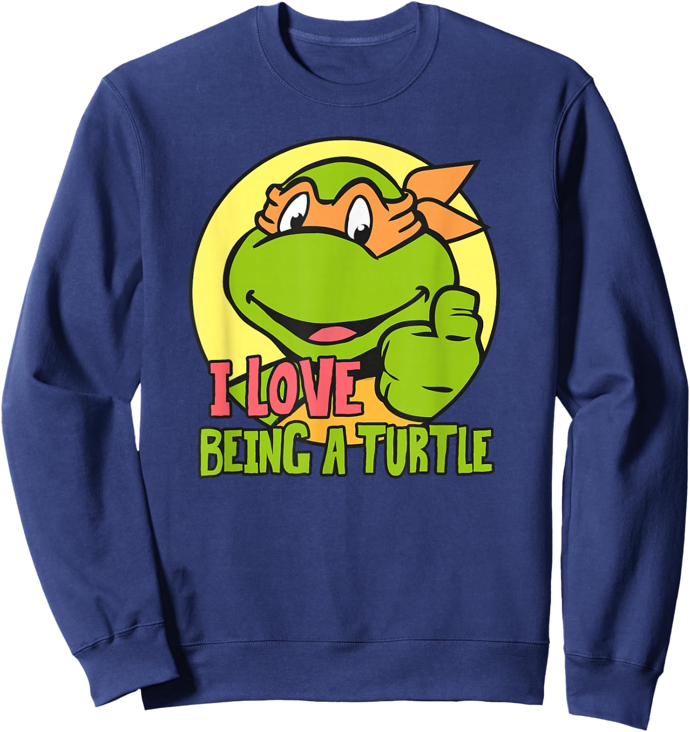 Michelangelo - I Love Being a Turtle Sweatshirt - Sweatshirt | Navy