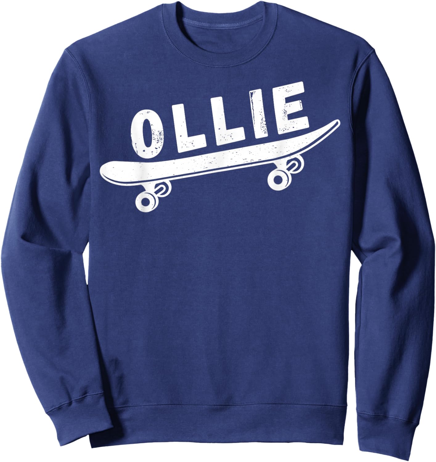 Skateboarding Ollie Vintage Skateboarder Grungy Graphic Sweatshirt - Sweatshirt | Navy