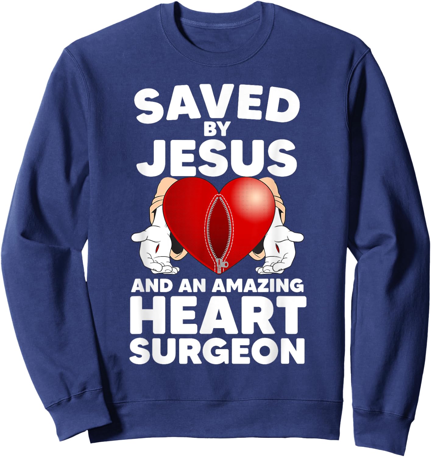 Funny Open Heart Surgery Design Women Heart Patients Sweatshirt - Sweatshirt | Navy