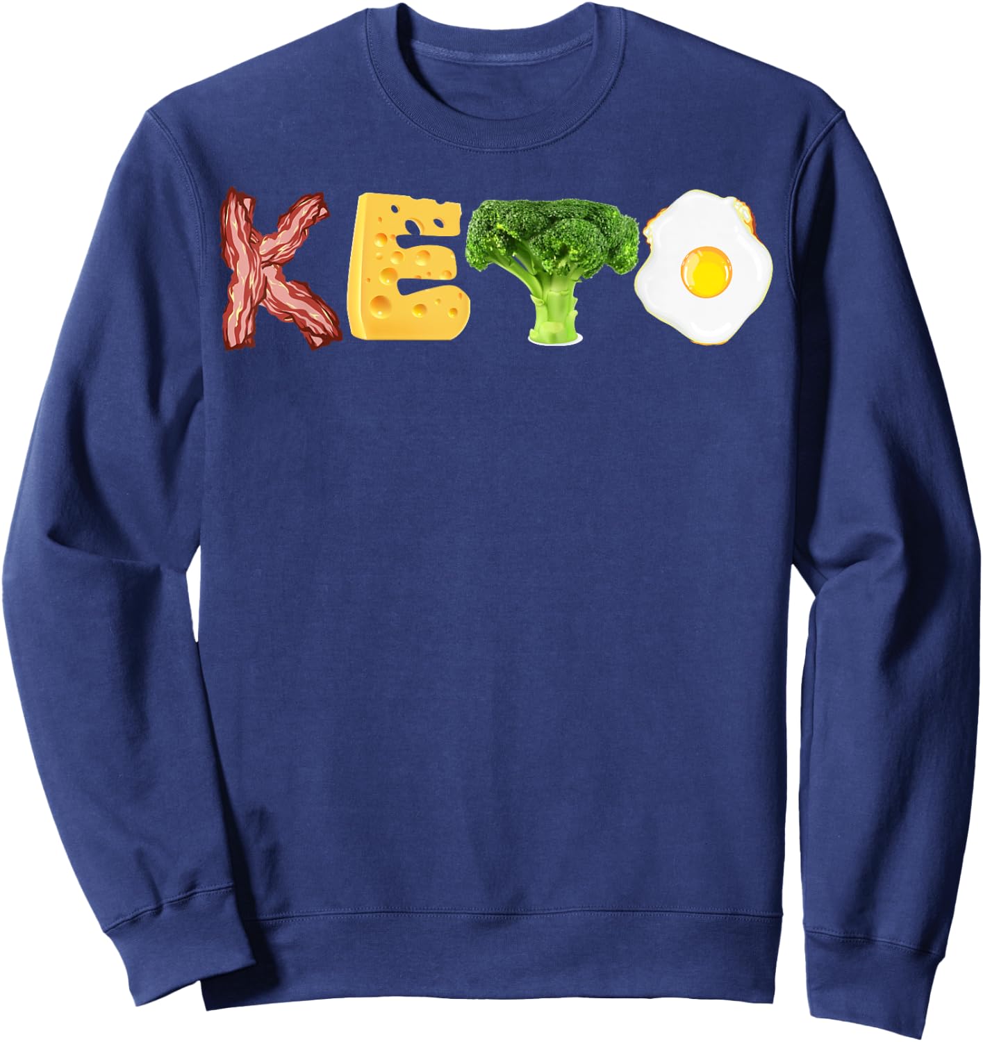 Keto Shirt | Cool Funny Low Carb High Fat Diet Gift Sweatshirt - Sweatshirt | Navy