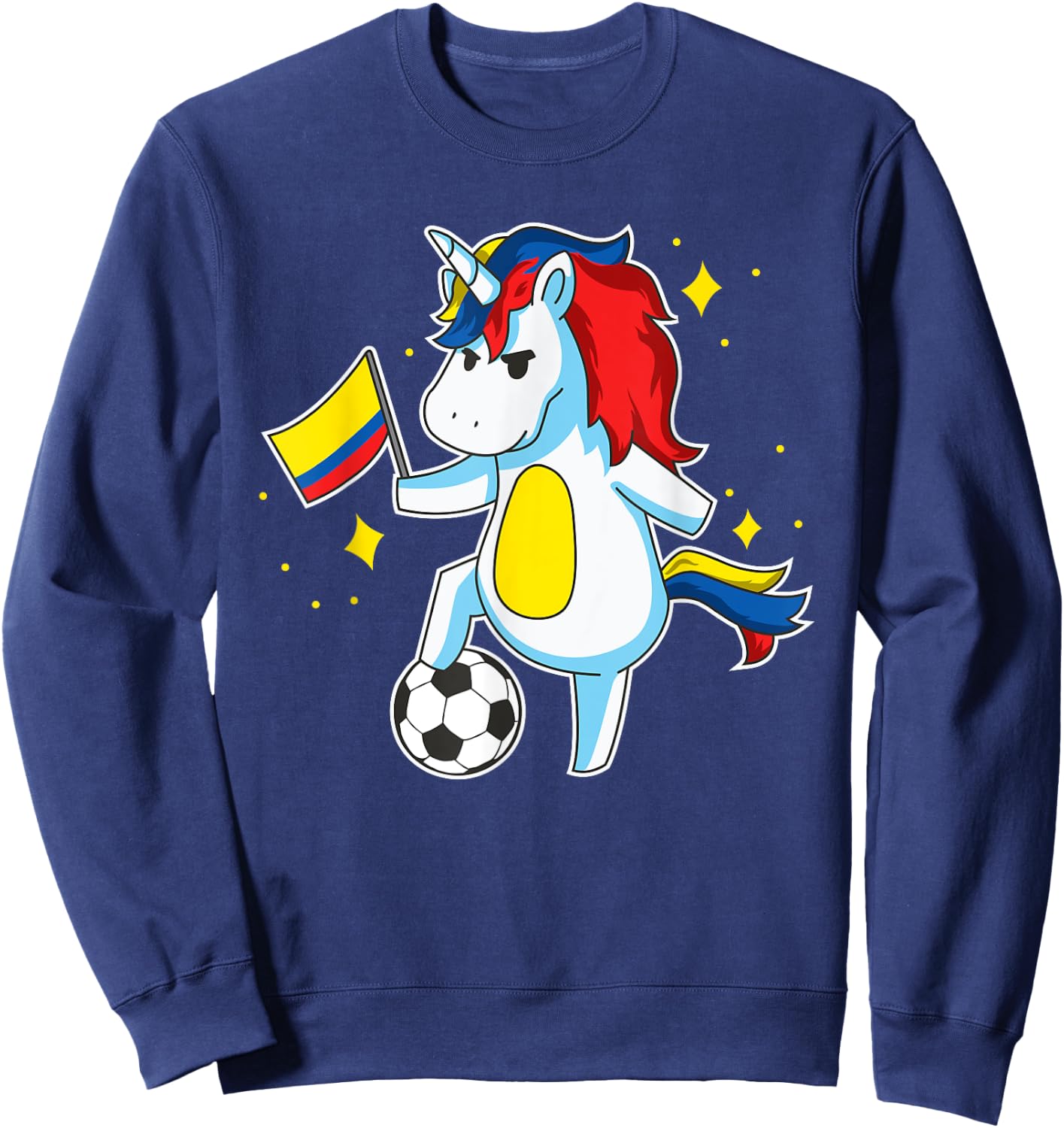 Soccer Unicorn Colombia Jersey Design Colombian Football Sweatshirt - Sweatshirt | Navy