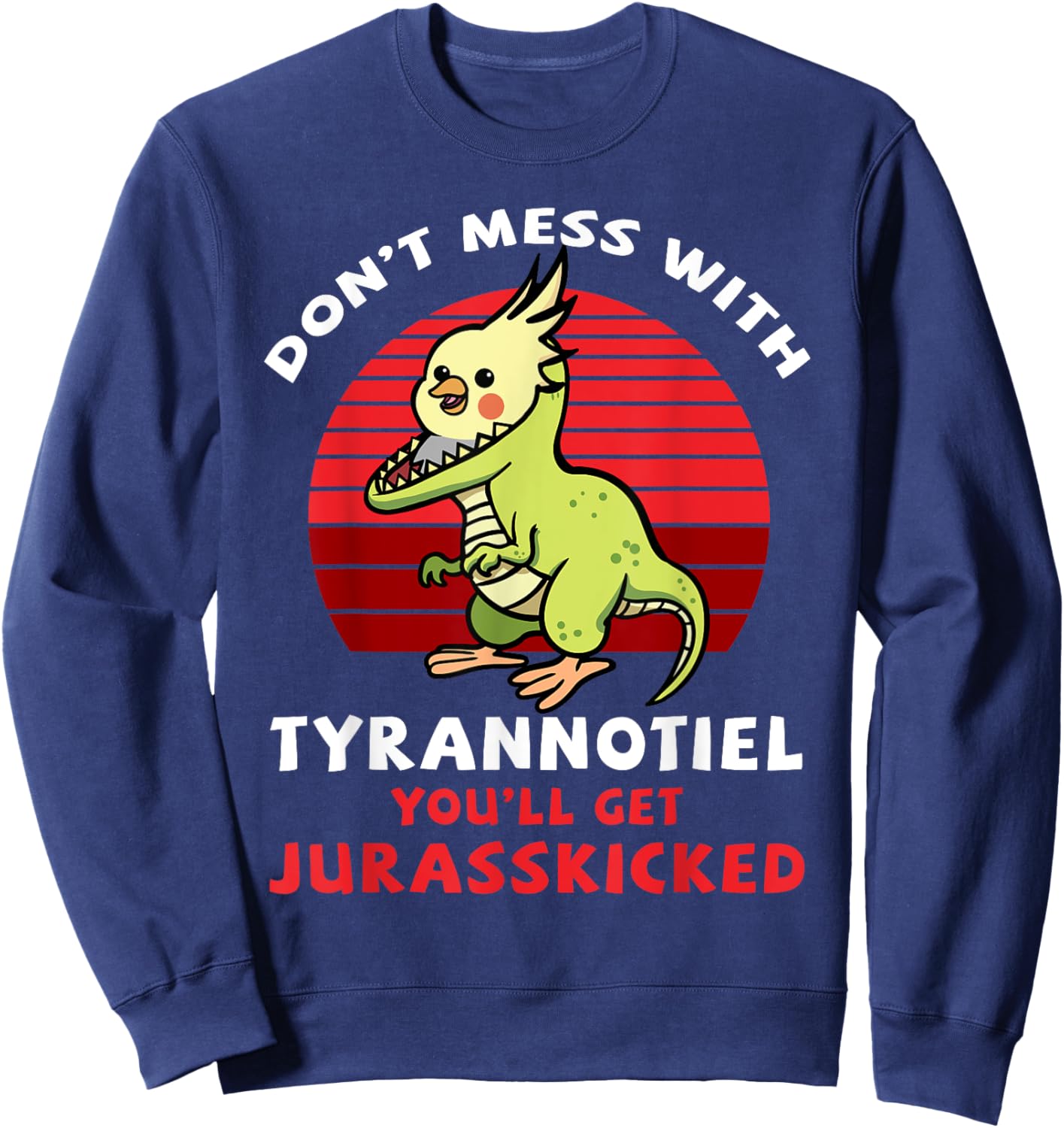 Cockatiel Cockatoo Lutino Quarrion Dinosaur Dino Parrot Gift Sweatshirt - Sweatshirt | Navy