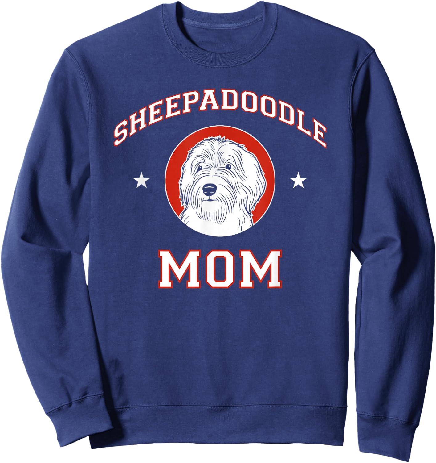 Sheepadoodle Mom Dog Mother Sweatshirt - Sweatshirt | Navy