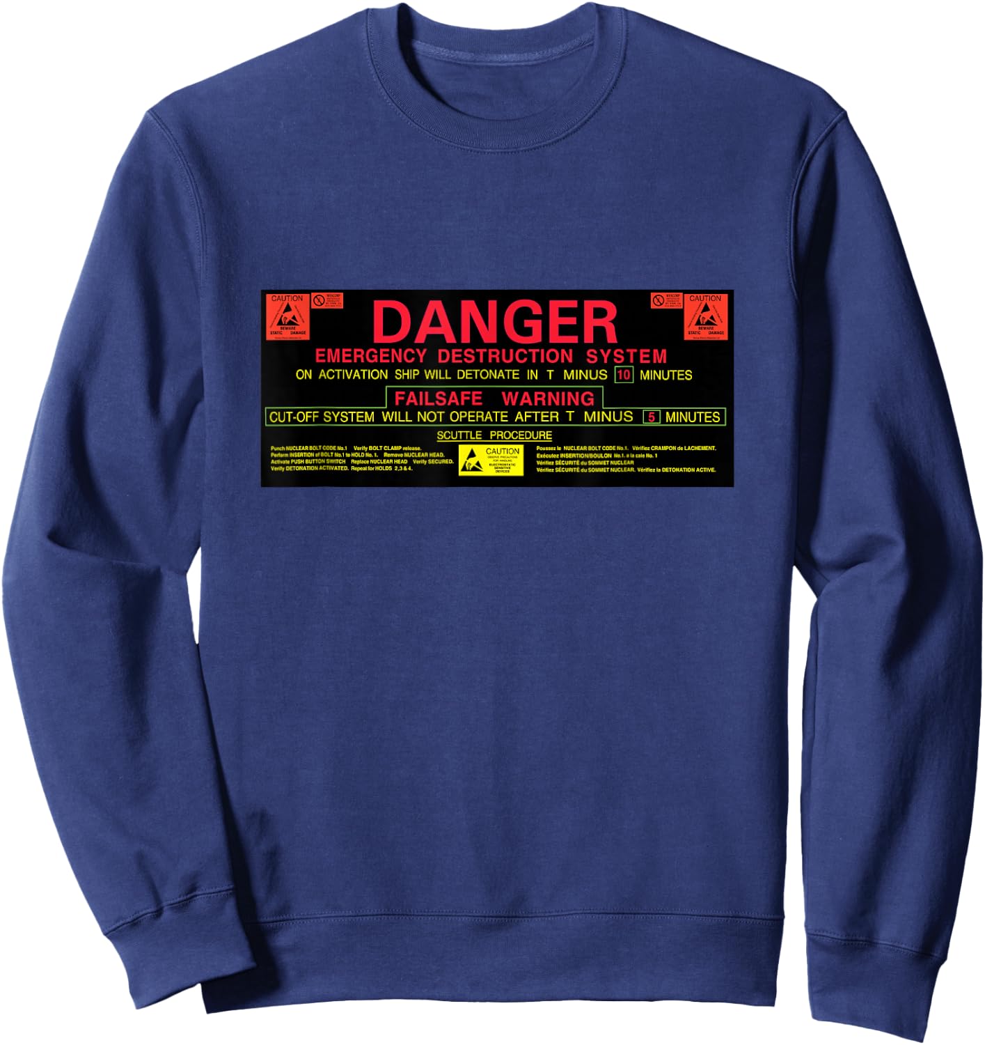 Nostromo Emergency Self Destruct Console Sweatshirt - Sweatshirt | Navy