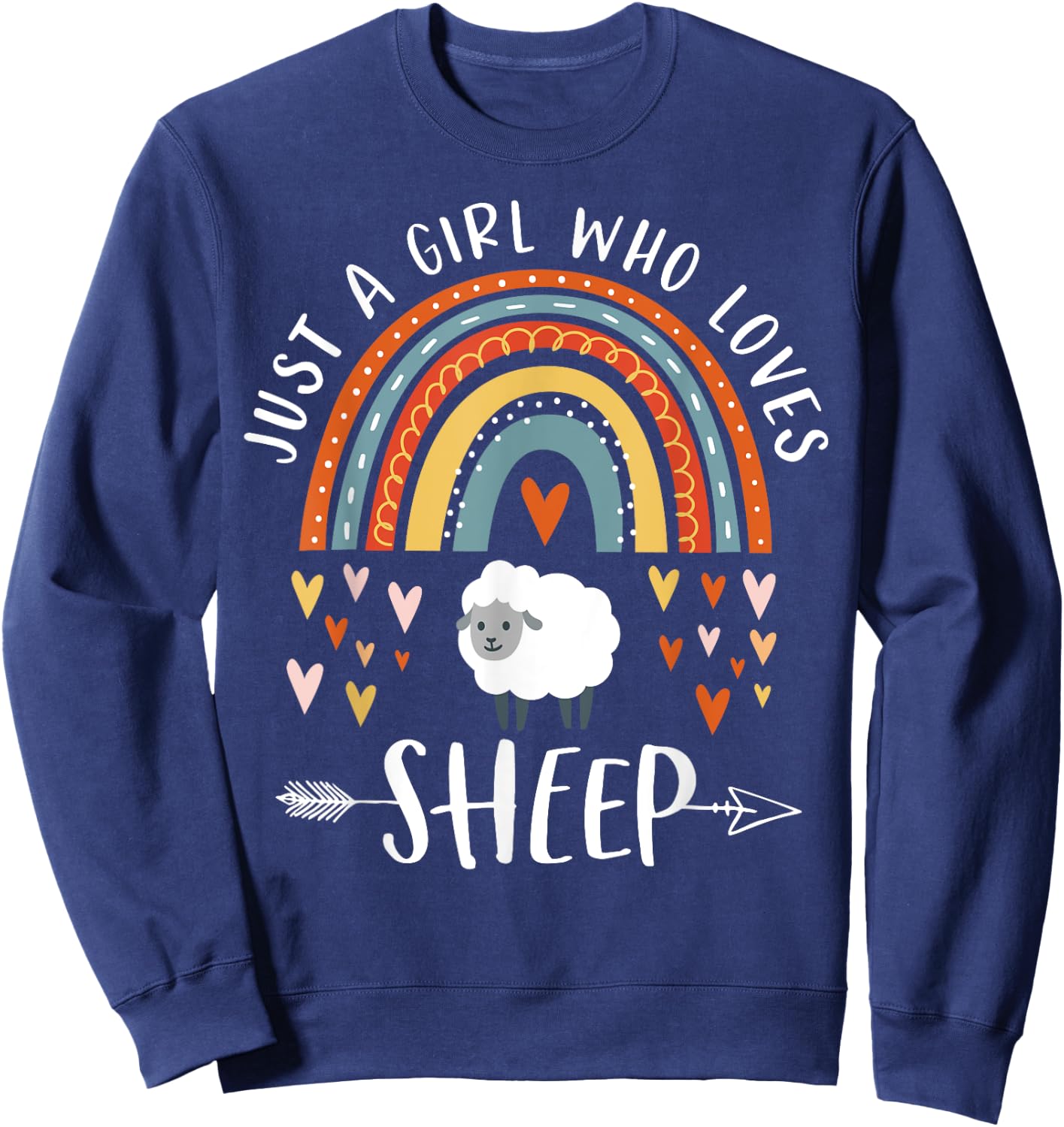 Just A Girl Who Loves Sheep Rainbow Gifts For Lamb Lover Sweatshirt - Sweatshirt | Navy