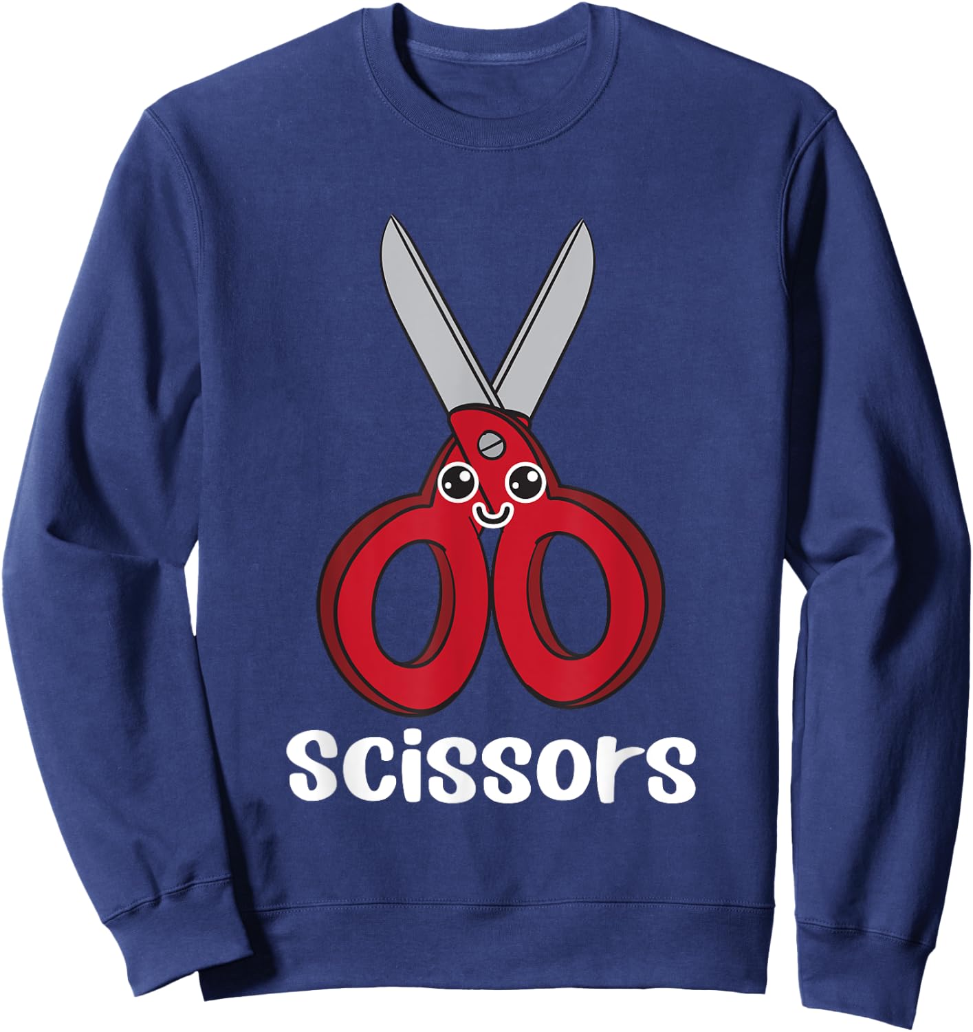 Rock Paper Scissors Game Cute Scissors Costume Kawaii Sweatshirt - Sweatshirt | Navy