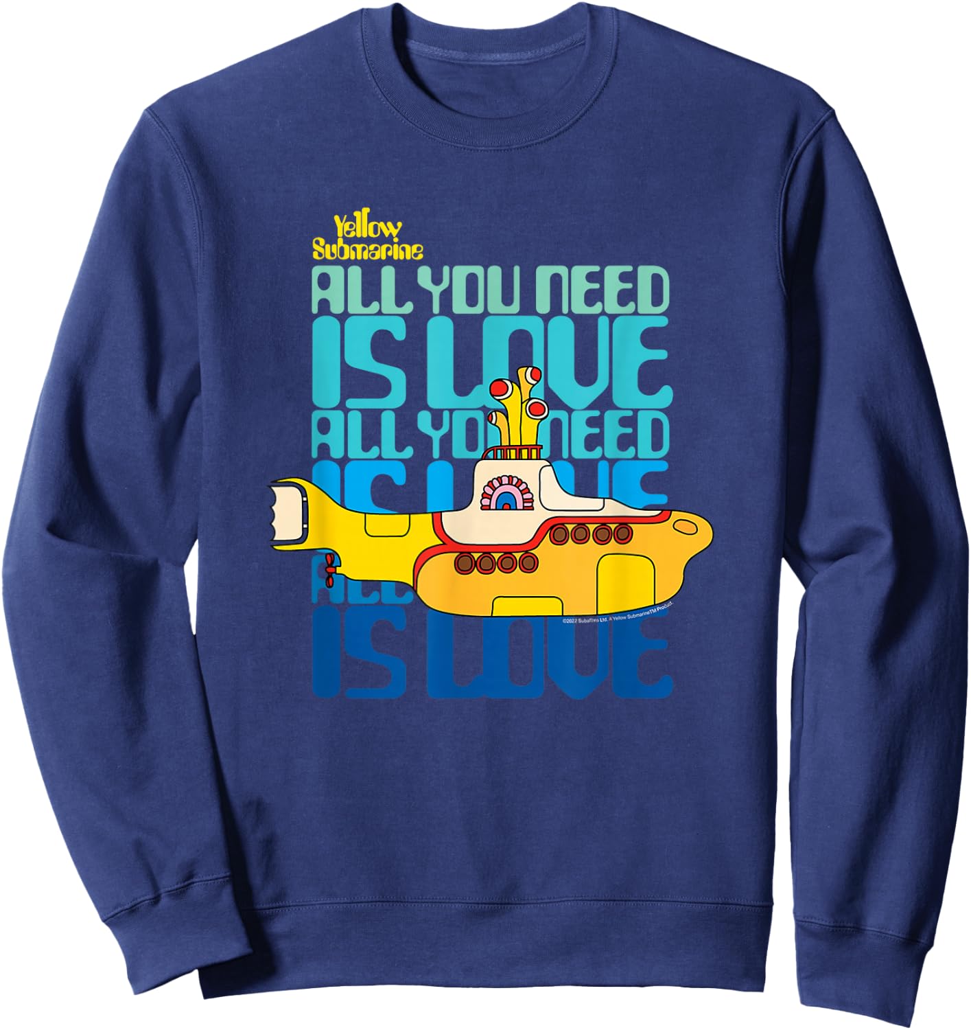 The Beatles - Yellow Submarine All You Need Is Love Sweatshirt - Sweatshirt | Navy