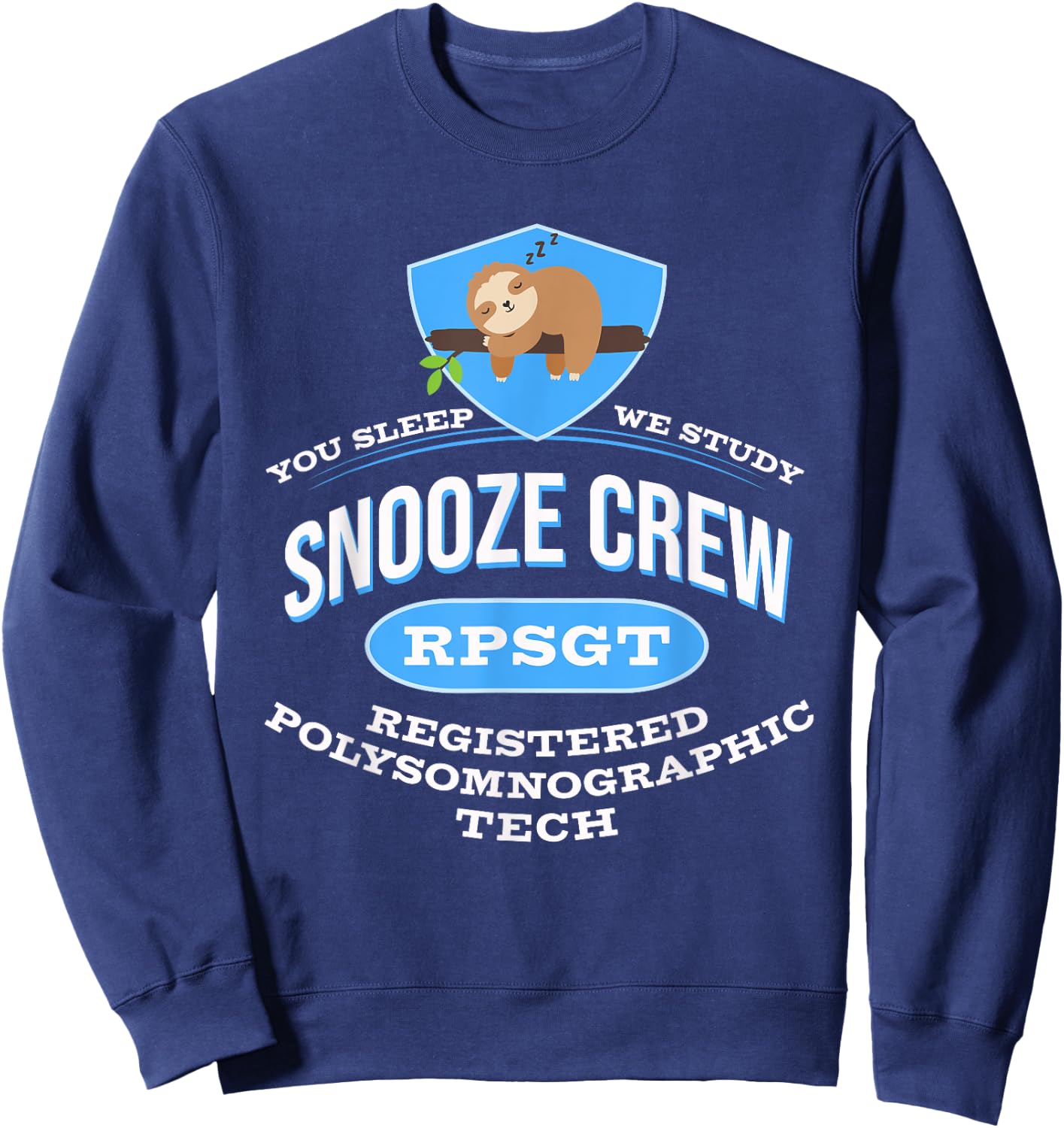 RPSGT Wee Sloth Snooze Crew Registered PolySomnoGraphic Tech Sweatshirt - Sweatshirt | Navy