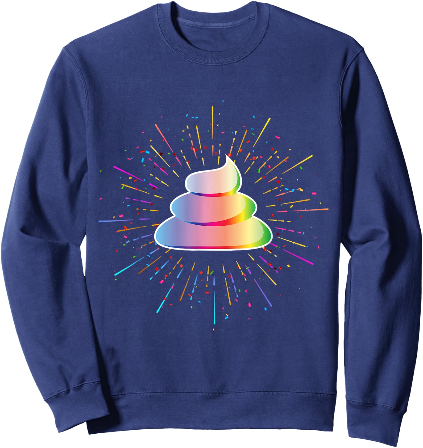 Rainbow Poop Emoticon Costume Halloween Sweatshirt - Sweatshirt | Navy