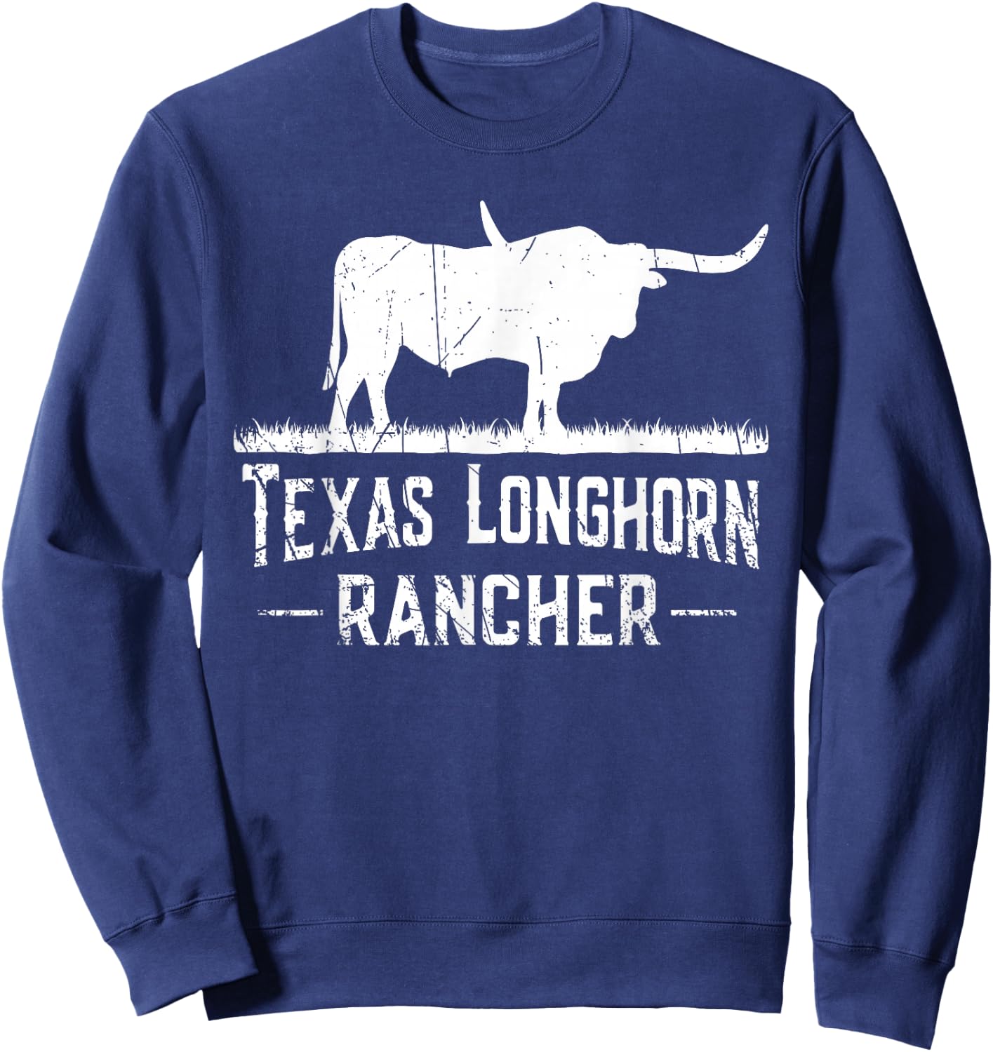 Texas Longhorn Rancher - Longhorn Cow For Cattle Farmer Sweatshirt - Sweatshirt | Navy