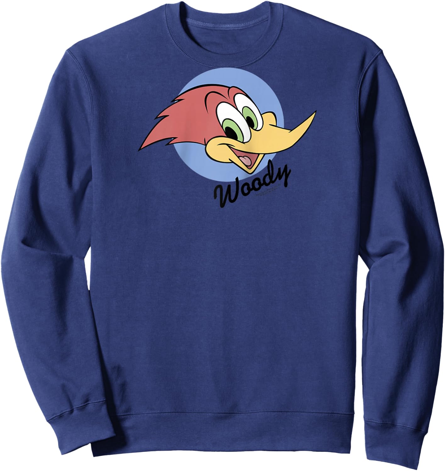 Woody Woodpecker Face Circle Logo Raglan Baseball Sweatshirt - Sweatshirt | Navy