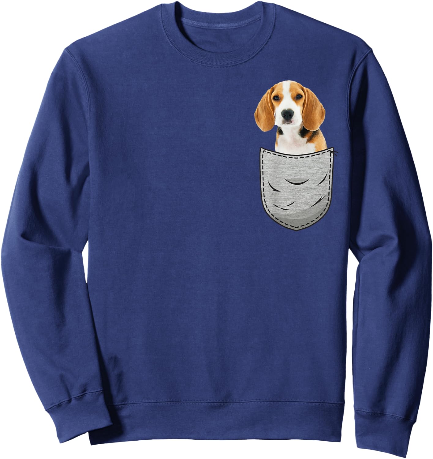 Beagle Chest Pocket for Dog Owners Men Women Girls Kids Sweatshirt - Sweatshirt | Navy