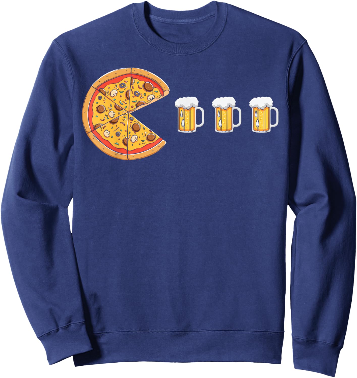 Pizza Beer Funny Beer Pizza Pizza Beer Sweatshirt - Sweatshirt | Navy