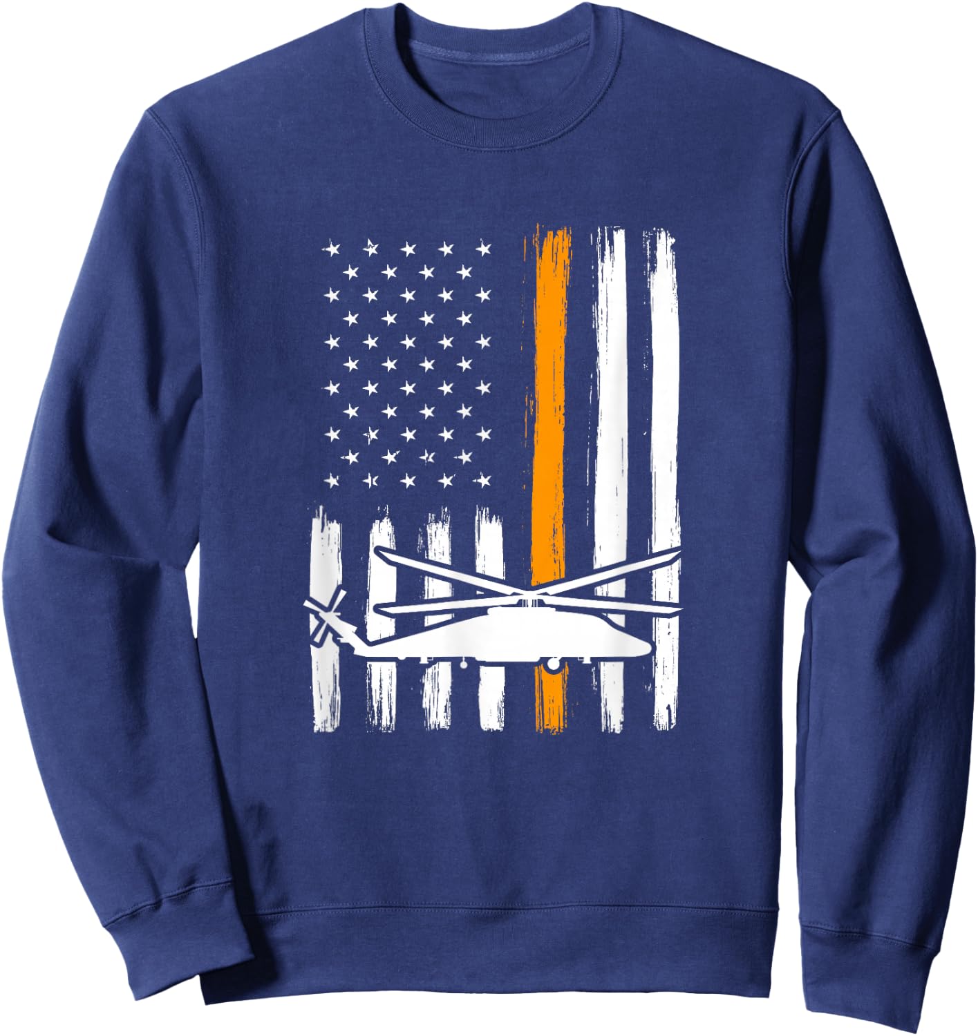Thin Orange Line Search And Rescue - Retired Coast Guard Sweatshirt - Sweatshirt | Navy