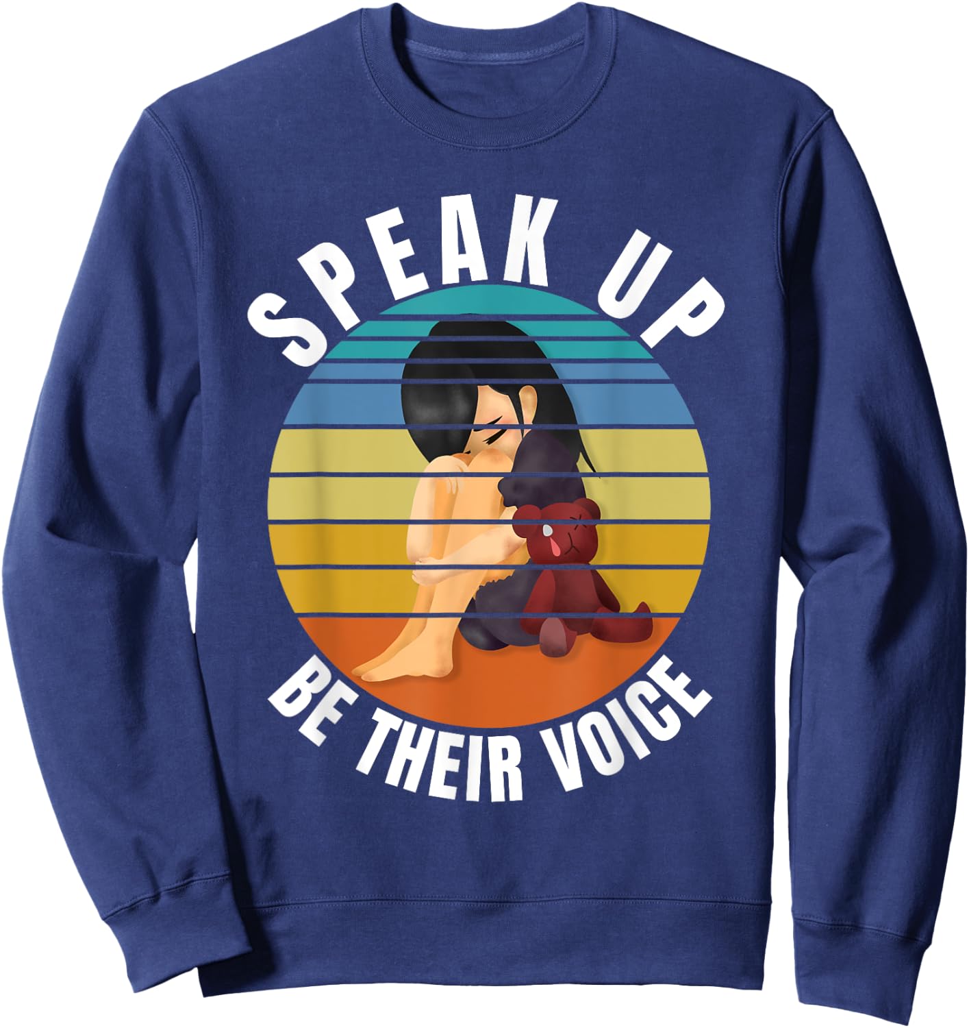 Stop Child Abuse - Save the Kids End Child Trafficking Sweatshirt - Sweatshirt | Navy