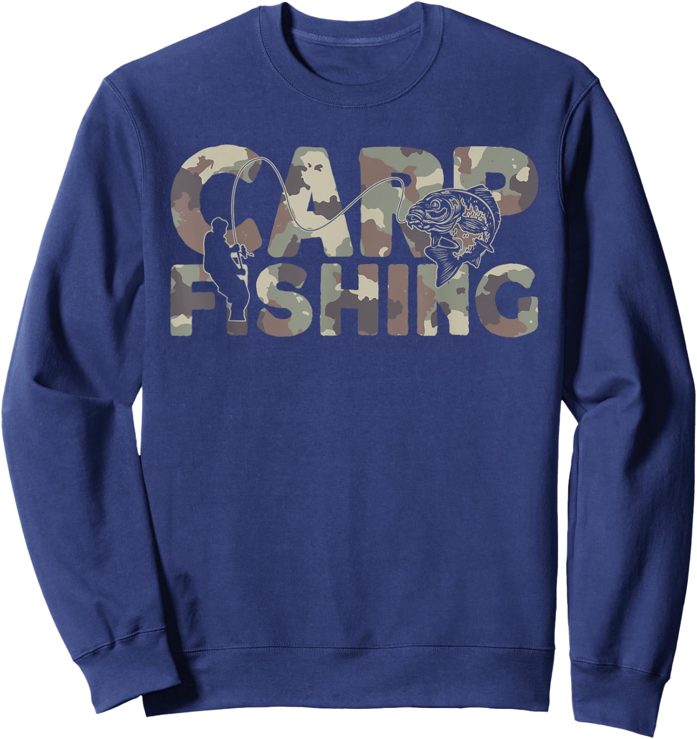Carp Fisherman Camouflage Carp Fishing Sweatshirt - Sweatshirt | Navy