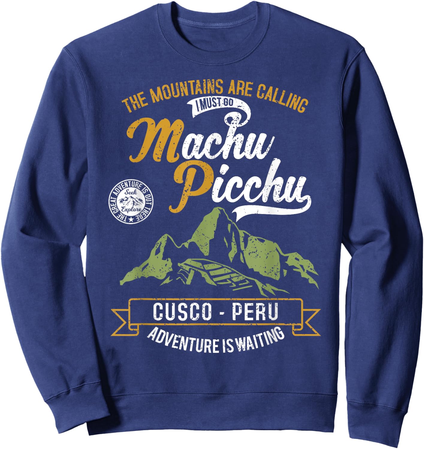 Vintage Peru Shirt Cusco Machu Picchu Llama Jersey Souvenir Sweatshirt - Sweatshirt | Navy