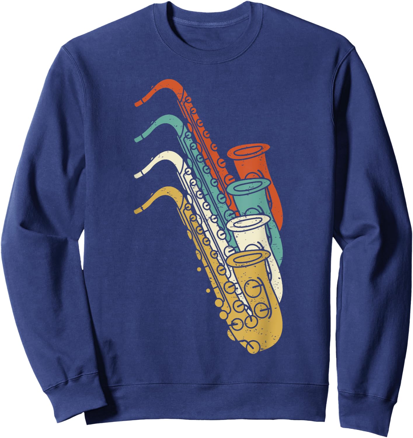 Saxophonist Saxist Sax I Vintage Saxophone Sweatshirt - Sweatshirt | Navy