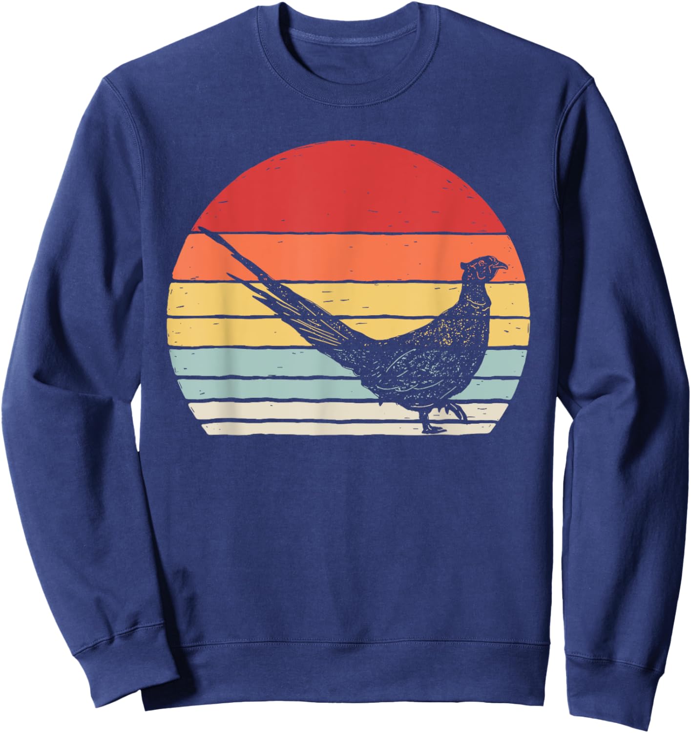 Vintage Retro Pheasant Bird Sweatshirt - Sweatshirt | Navy