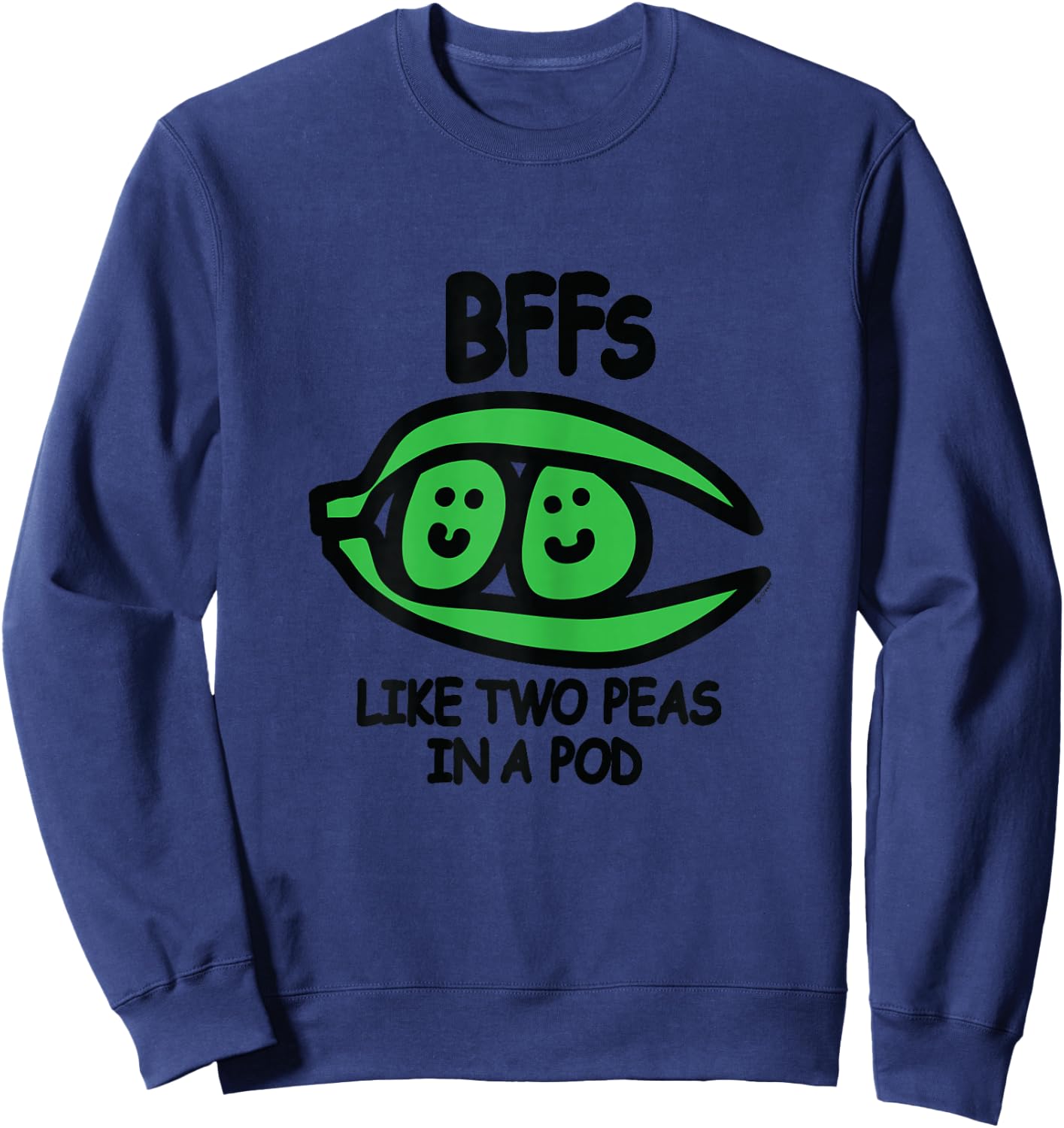 BFF Like Two Peas in A Pod Sweatshirt - Sweatshirt | Navy