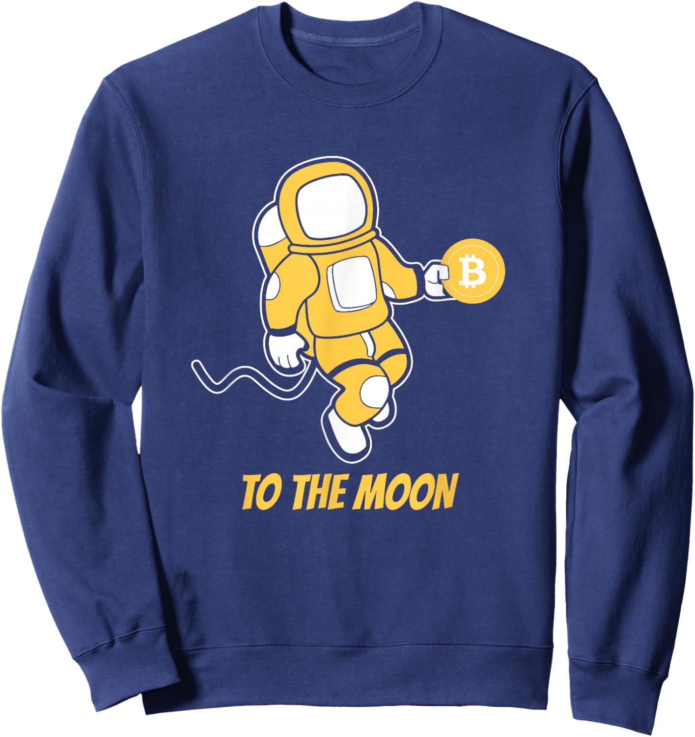 Bitcoin BTC Crypto to the Moon Astronaut Sweatshirt - Sweatshirt | Navy