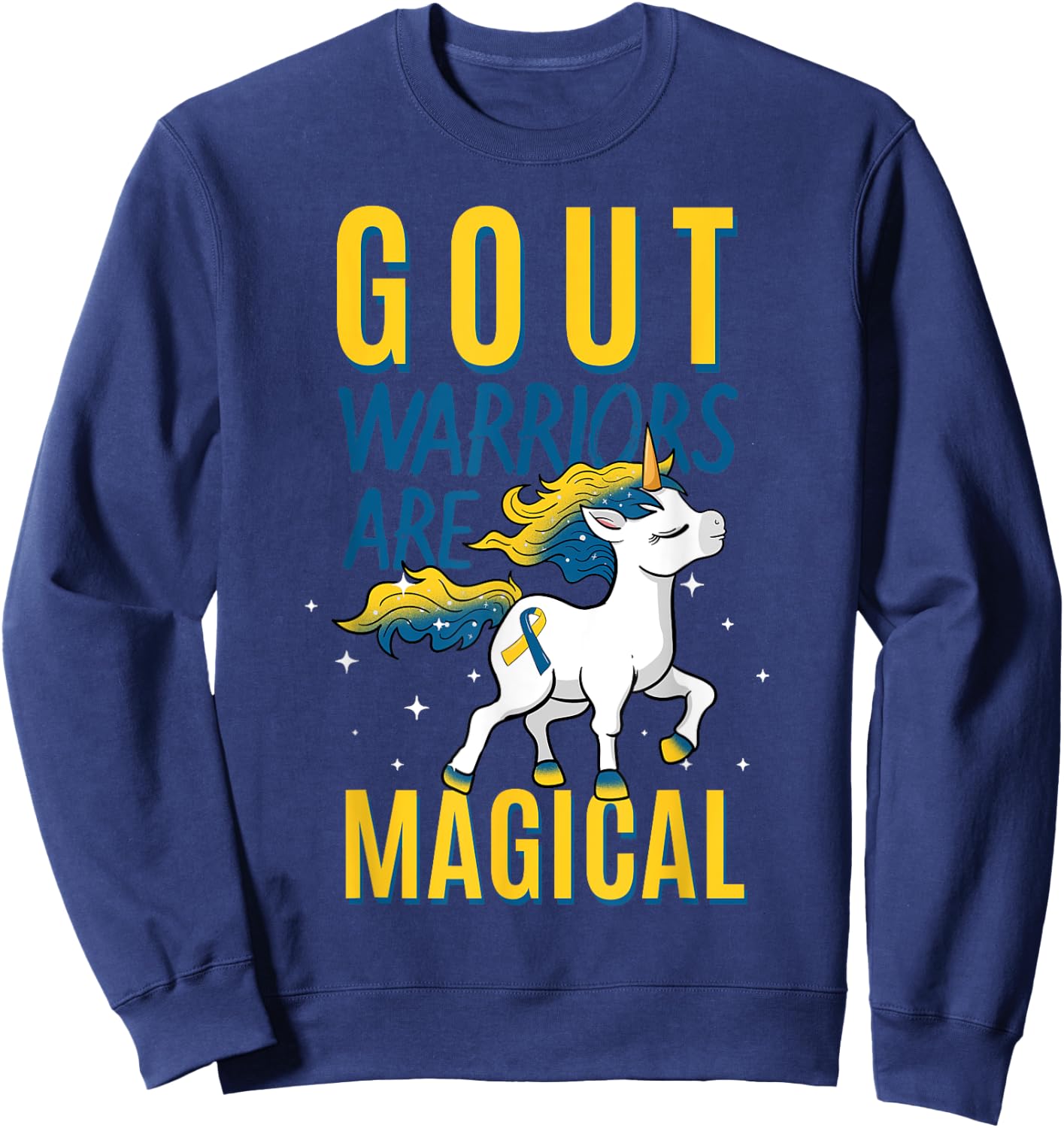 Gout Warrior Awareness Ribbon Warrior Arthritis Podagra Sweatshirt - Sweatshirt | Navy