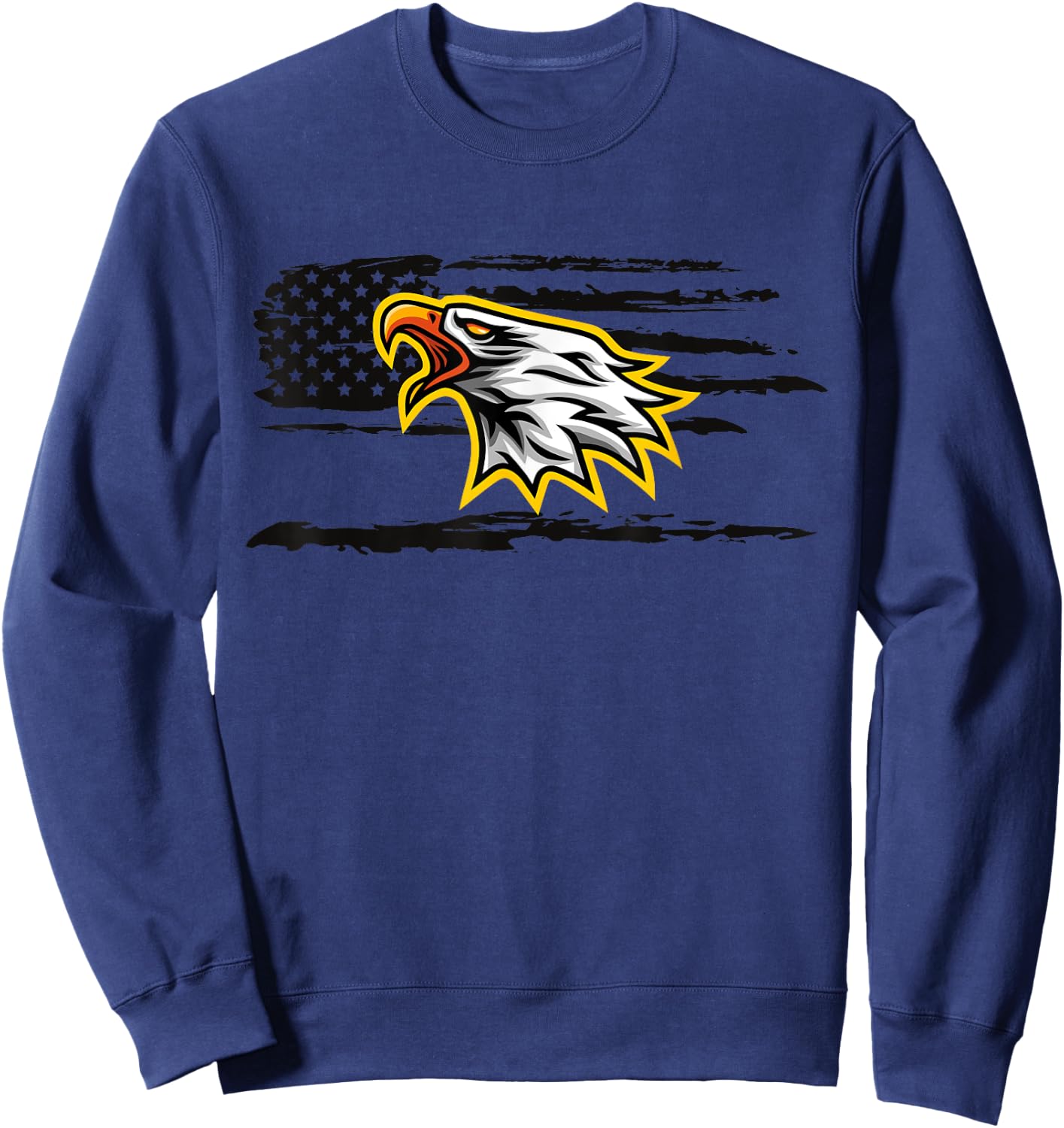 Usa Flag with Screaming Eagle Sweatshirt - Sweatshirt | Navy