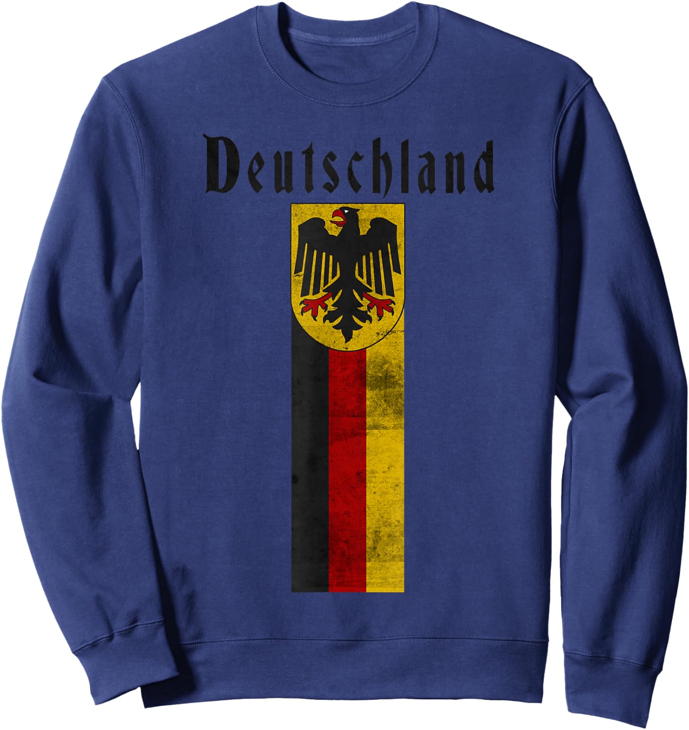 Deutschland German Vintage Flag Banner Coat of Arms Eagle Sweatshirt - Sweatshirt | Navy