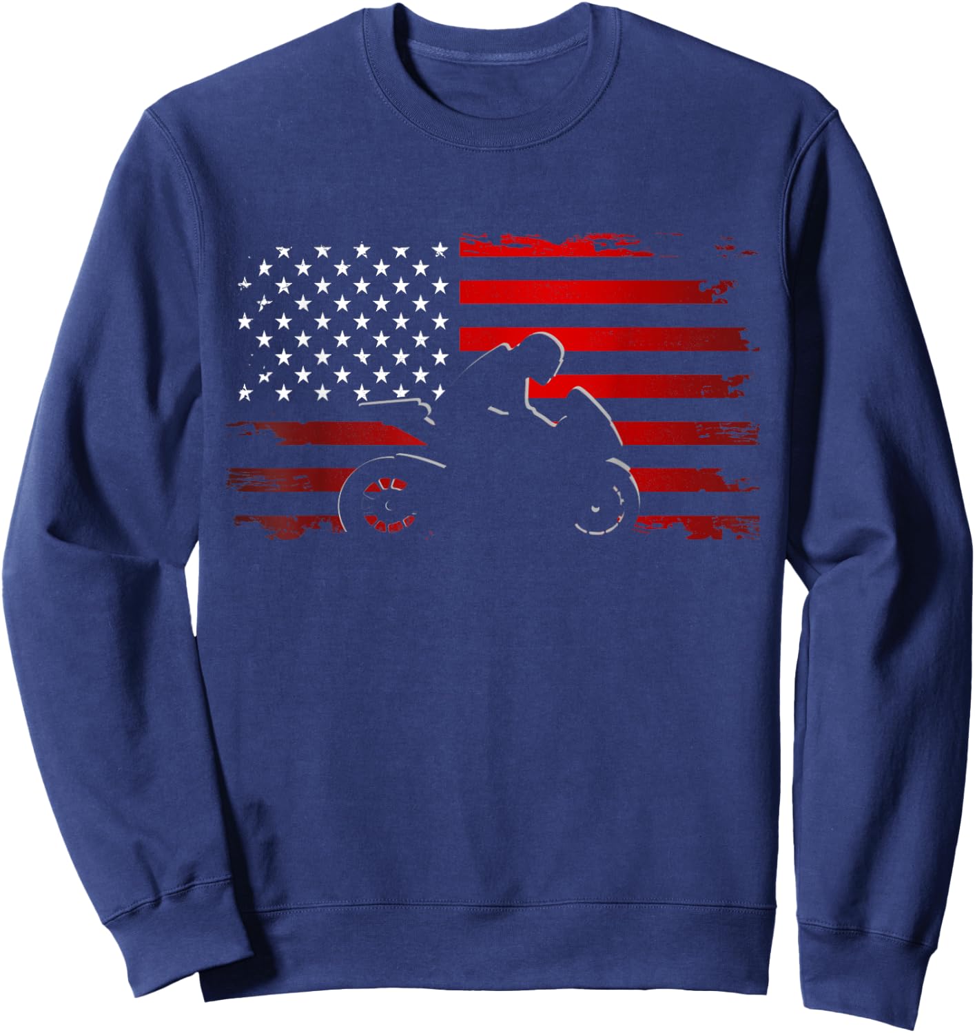 American Flag Motorcycle Apparel - Motorcycle Women Kids Men Sweatshirt - Sweatshirt | Navy