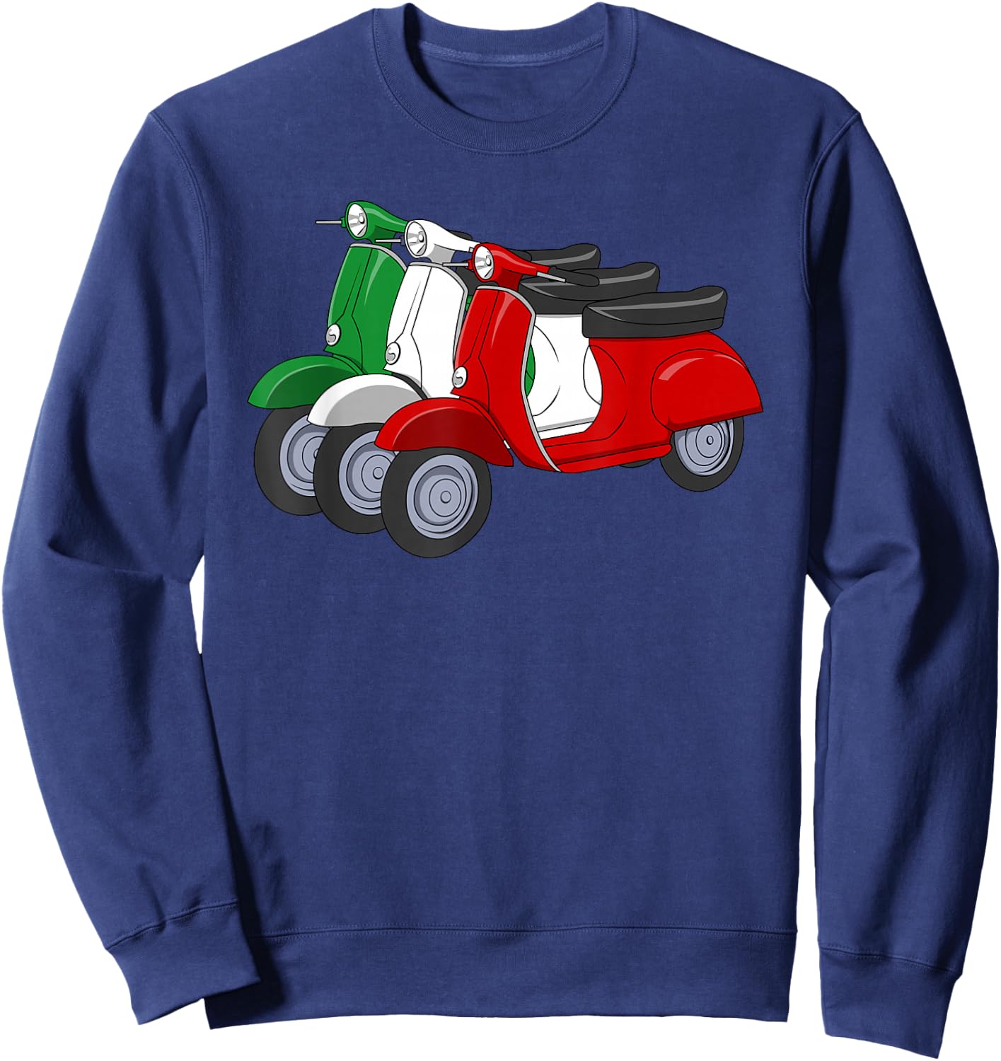 Italy Scooter Moped Flag Italian Flag Sweatshirt - Sweatshirt | Navy
