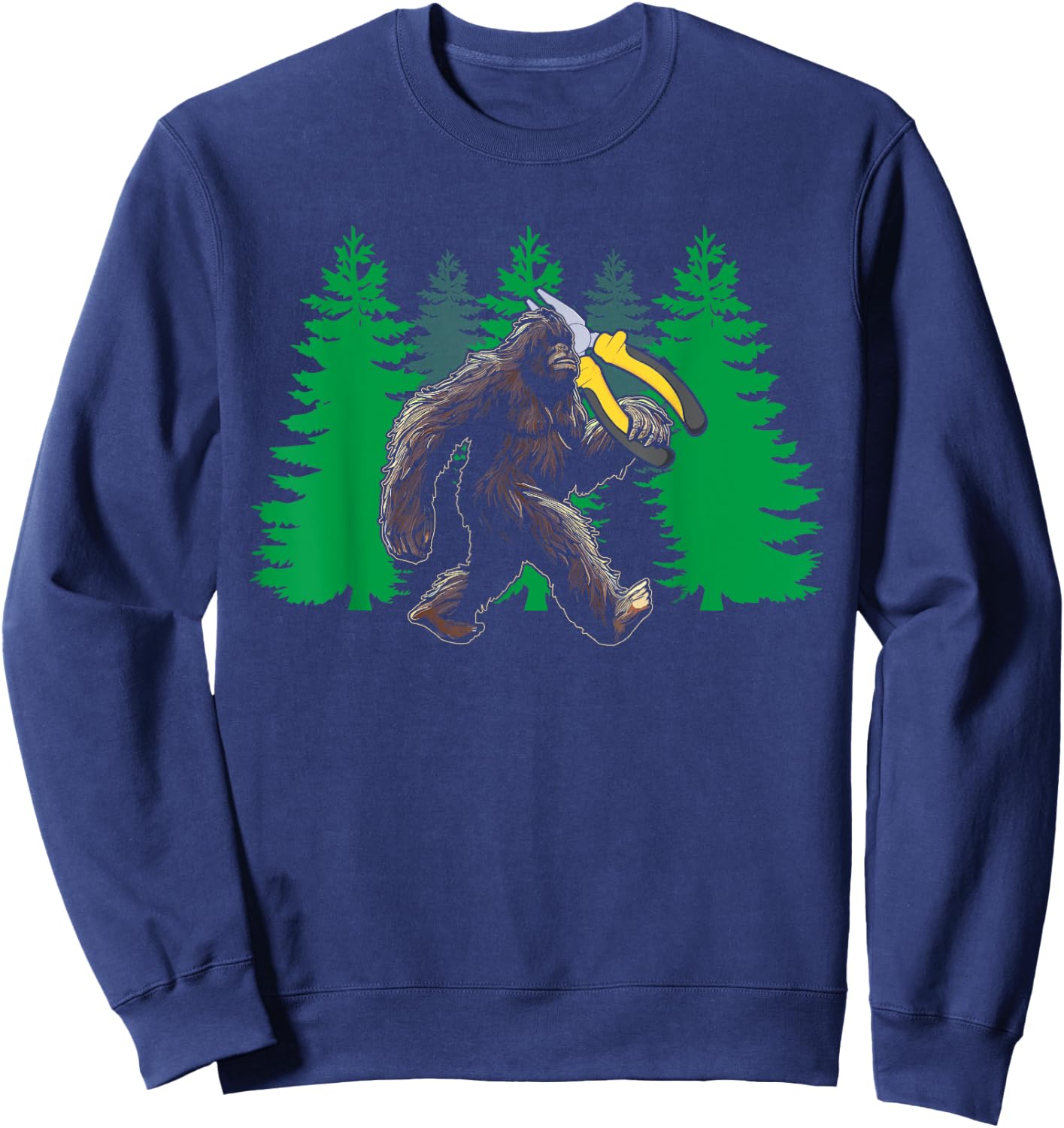 Bigfoot electrician plier sasquatch technician gifts Sweatshirt - Sweatshirt | Navy