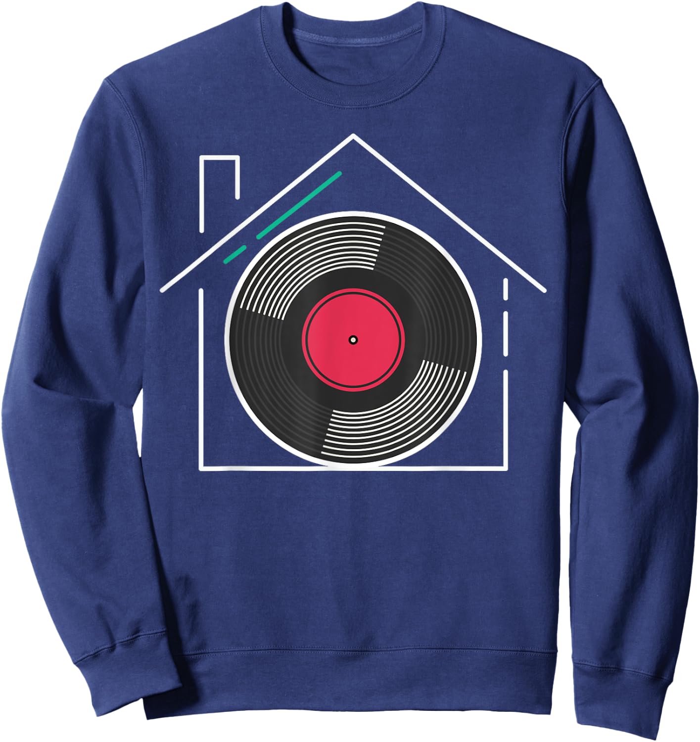 House Music DJ Turntable Sweatshirt - Sweatshirt | Navy