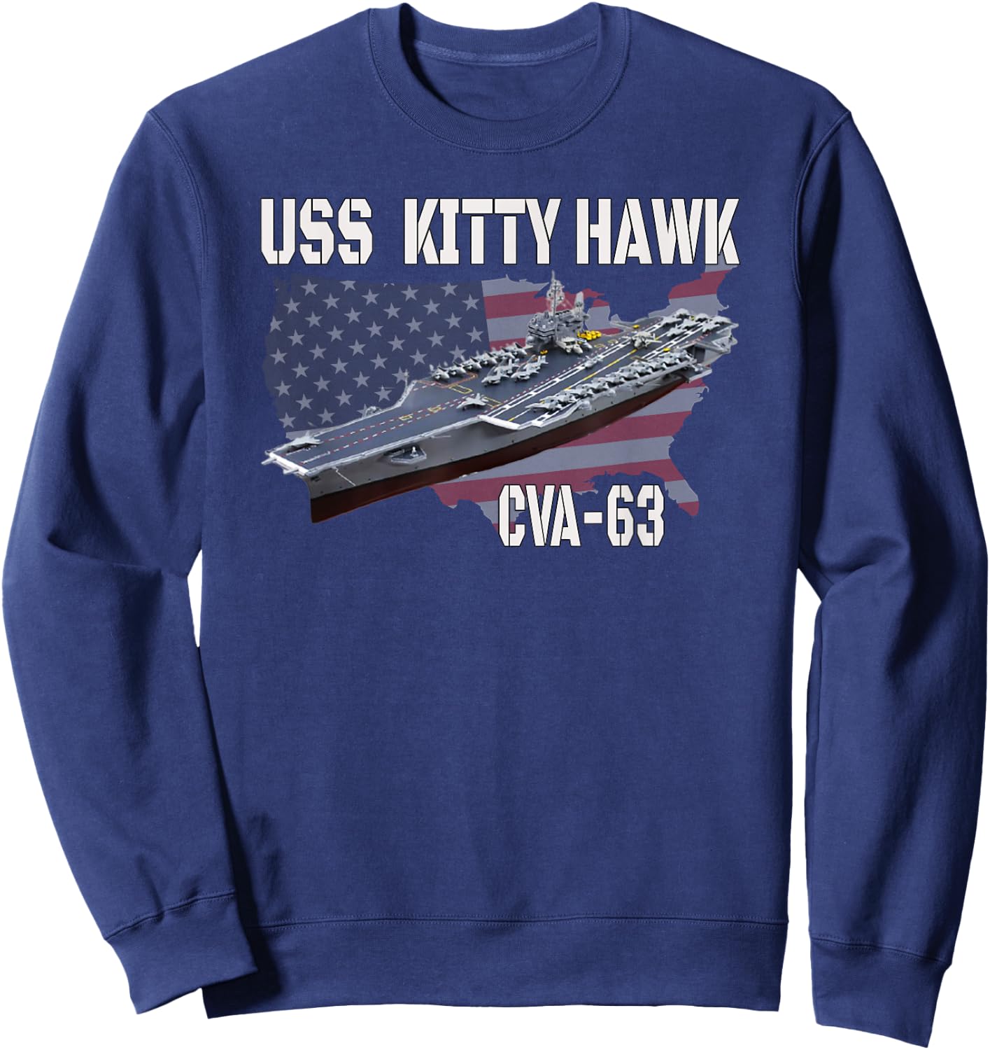 USS Kitty Hawk CVA-63 Aircraft Carrier Veterans Day Sweatshirt - Sweatshirt | Navy