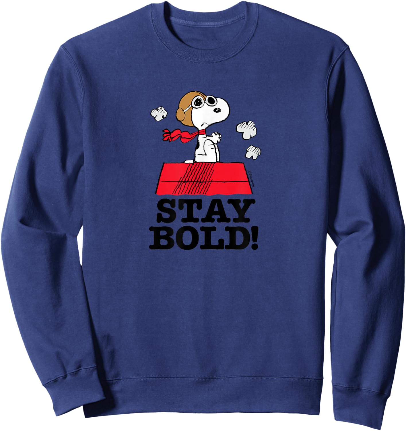 Peanuts - Snoopy Flying Ace Stay Bold Dog House Sweatshirt - Sweatshirt | Navy
