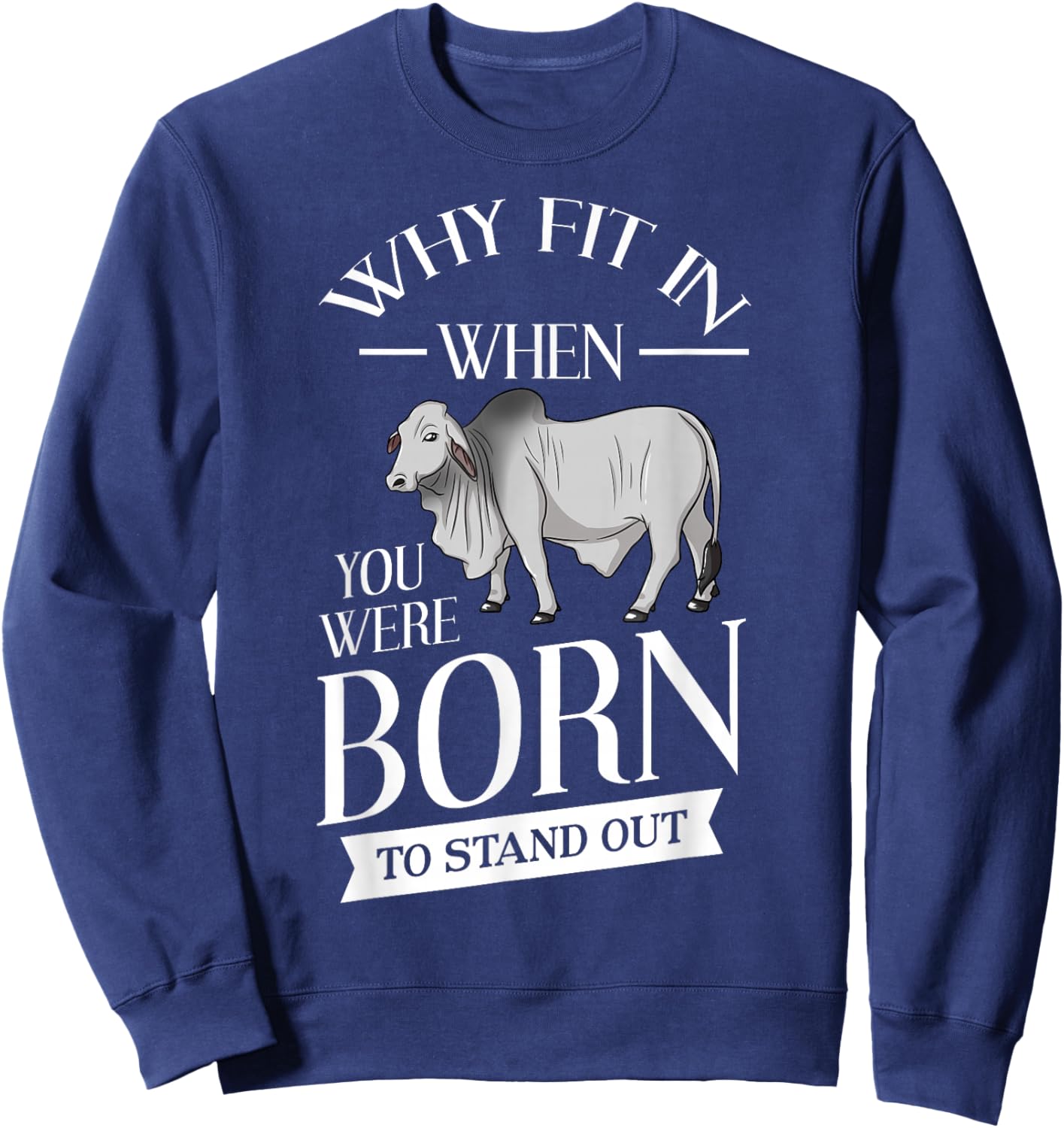 Brahman Bull Cattle Mini Zebu Cow Sweatshirt - Sweatshirt | Navy