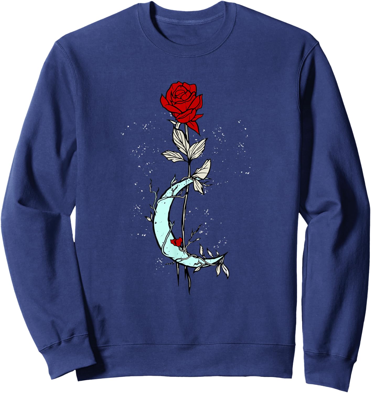 Rose Flower Moon Magical Gothic Goth Sweatshirt - Sweatshirt | Navy