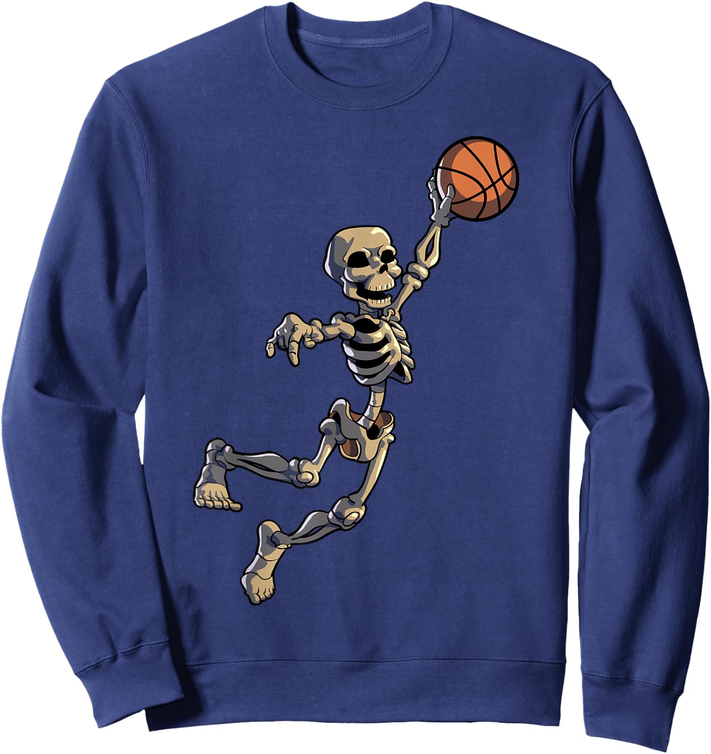 Basketball Skeleton Halloween Men Boys Basketball Halloween Sweatshirt - Sweatshirt | Navy