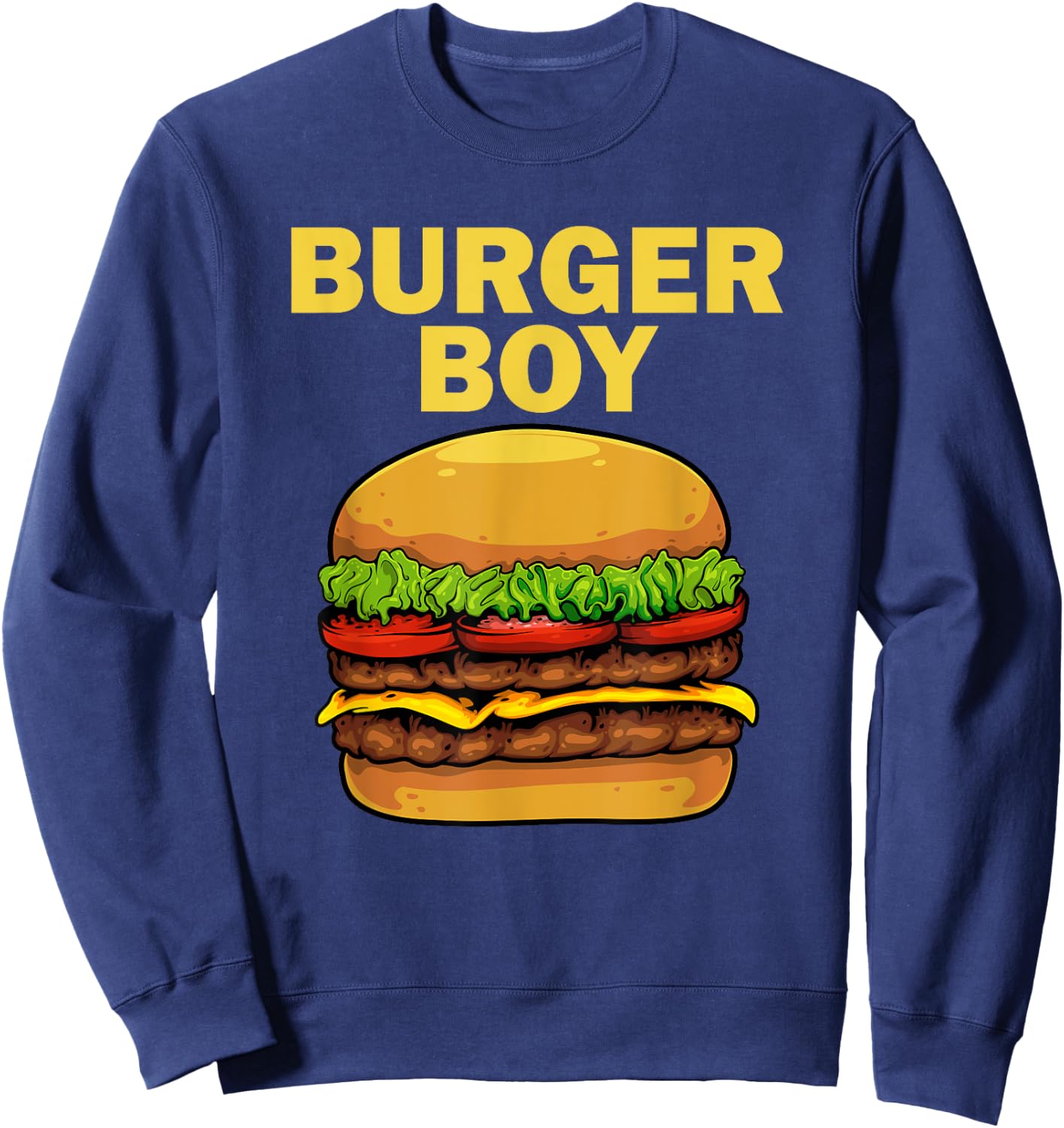 Cool Burger Art For Boys Men Hamburger Cheeseburger Lovers Sweatshirt - Sweatshirt | Navy