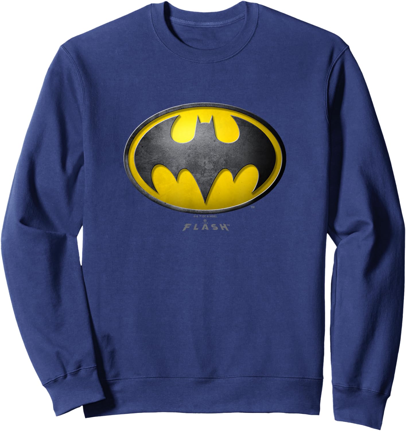 The Flash Movie Batman Logo Black and Yellow Sweatshirt - Sweatshirt | Navy