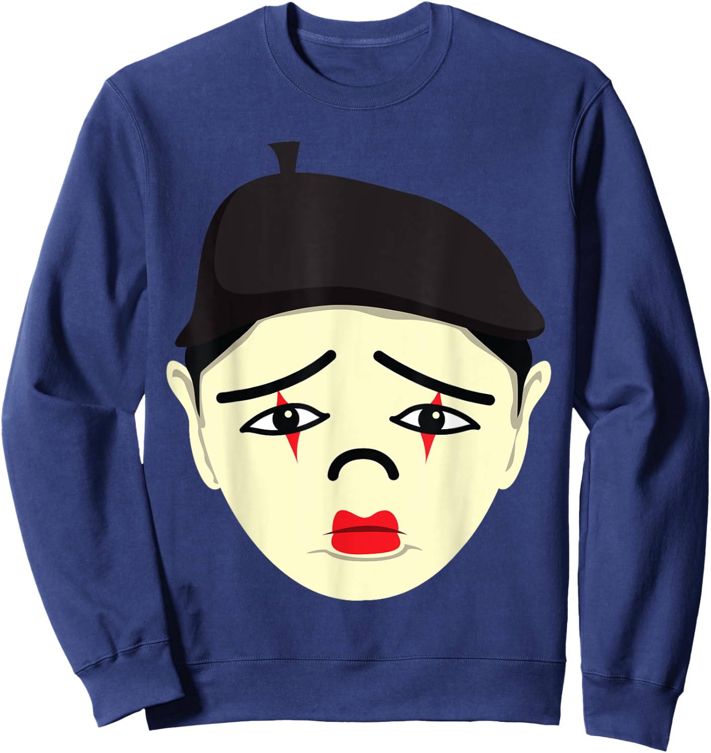 Mime Face Lazy DIY Halloween Costume Funny Clown Sweatshirt - Sweatshirt | Navy