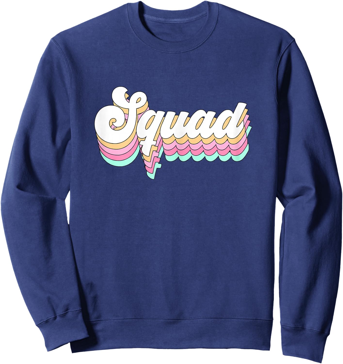 Bride Squad Retro Bachelorette Party for Bridesmaid Groovy Sweatshirt - Sweatshirt | Navy