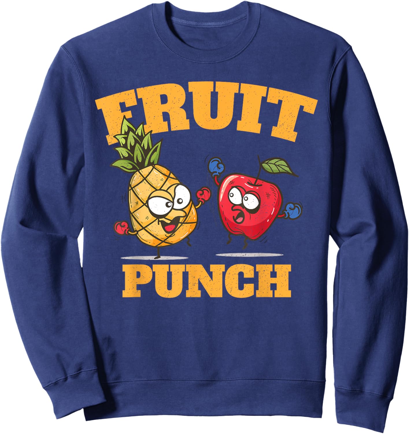 Funny Pineapple Apple Boxing Juice Tropical Fruit Punch Sweatshirt - Sweatshirt | Navy