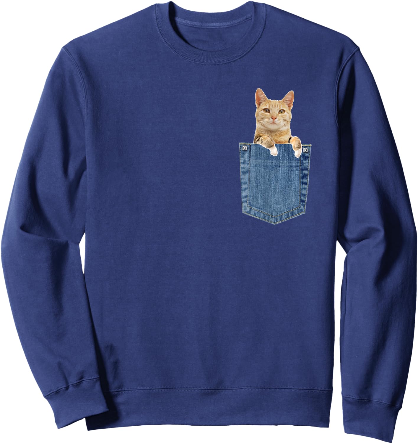 Cat in Pocket Shirt Sweatshirt - Sweatshirt | Navy
