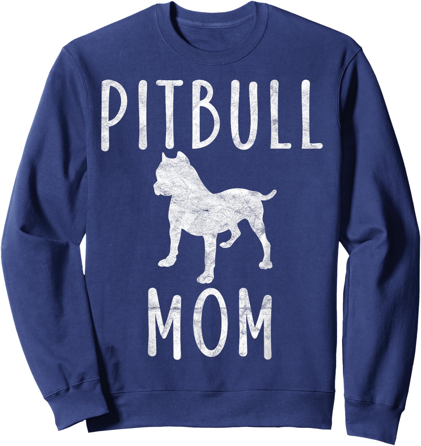 Vintage Pitbull Mom Gift Dog Owner Pet Mother Pit bull Mama Men Women Girls Kids Sweatshirt - Sweatshirt | Navy