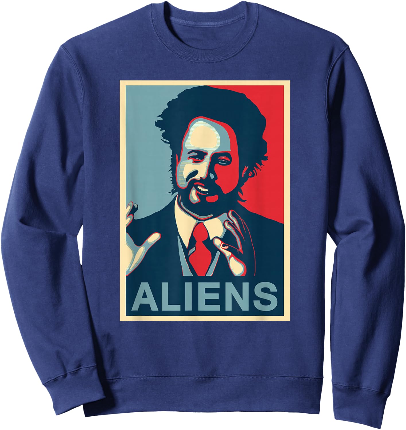 Because Aliens Funny Ancient Astronaut Conspiracy Sweatshirt - Sweatshirt | Navy