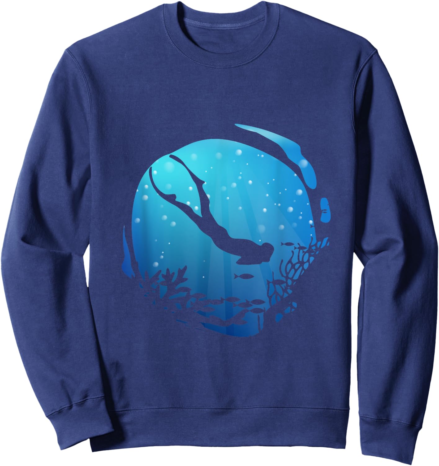 Free Diving Freediving Apnea Spearfishing Skin Dive Sweatshirt - Sweatshirt | Navy