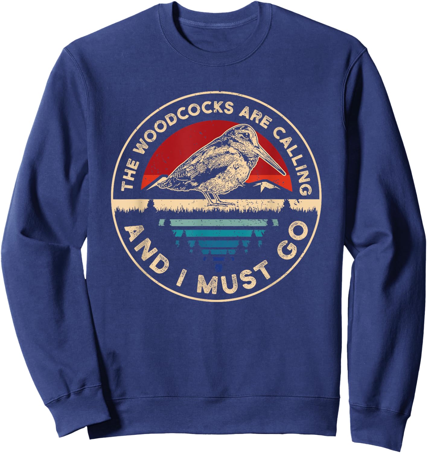 Hunting Woodcock bird- Retro funny phone calls Hunter Sweatshirt - Sweatshirt | Navy